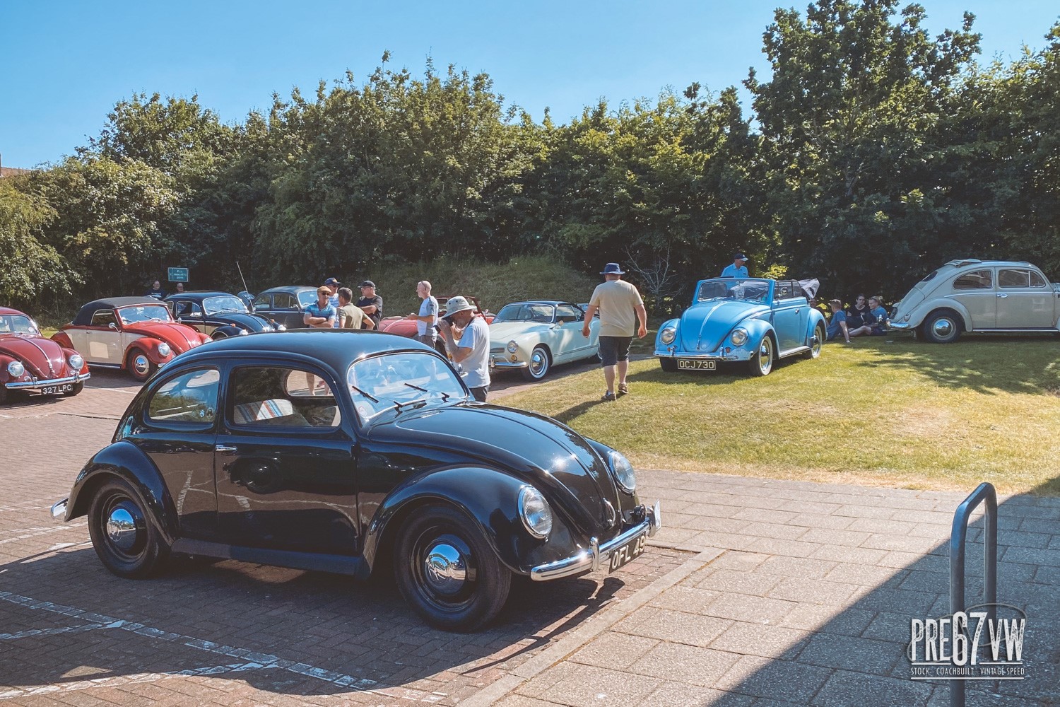 Lining up for registration at Lavenham Vintage VW Meeting 2023
