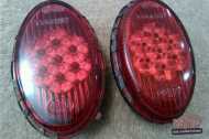 Pair of Oval Beetle Snowflake Tail Light Lenses 1955-60