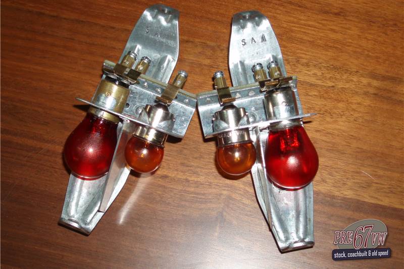 1950 - Set of metal split tail lights