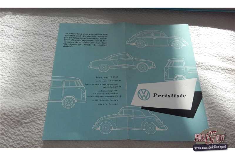 1960 - German text product range price list Mint 