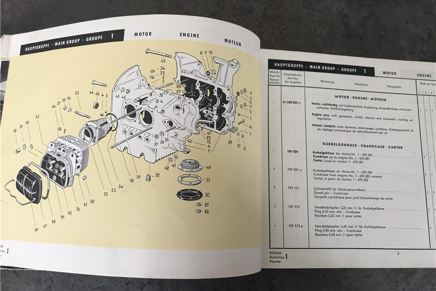 1954 - Genuine VW Parts List early Oval 1954