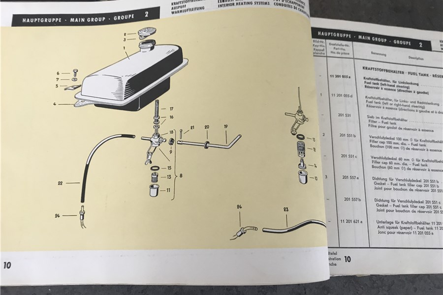 1954 - Genuine VW Parts List early Oval 