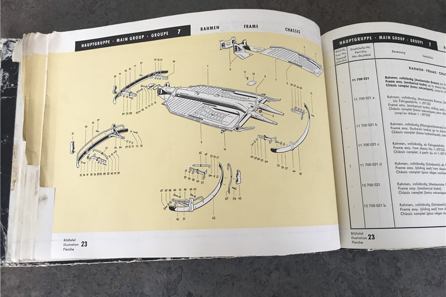 1954 - Genuine VW Parts List early Oval 