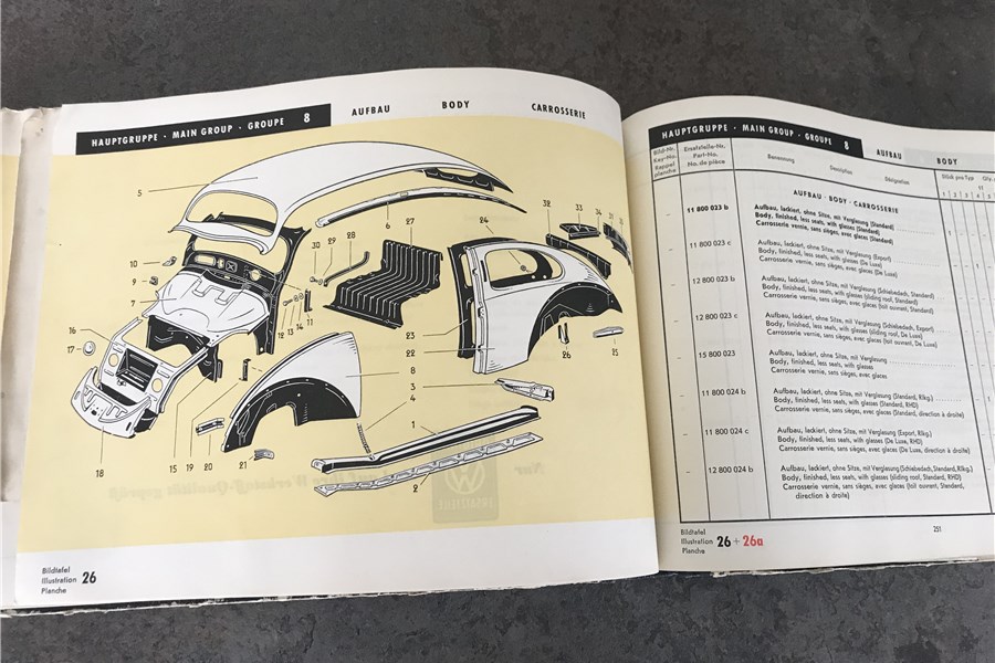 1954 - Genuine VW Parts List early Oval 1954