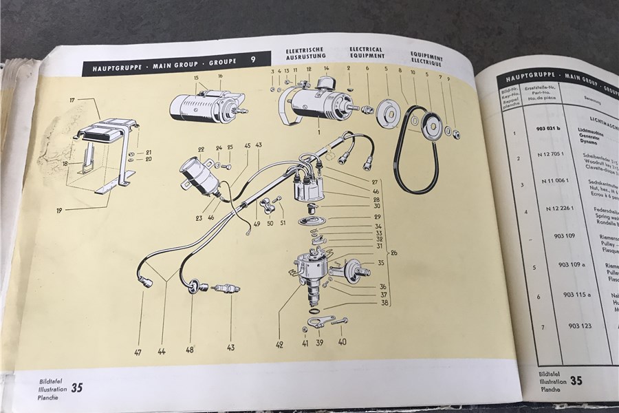 1954 - Genuine VW Parts List early Oval 1954