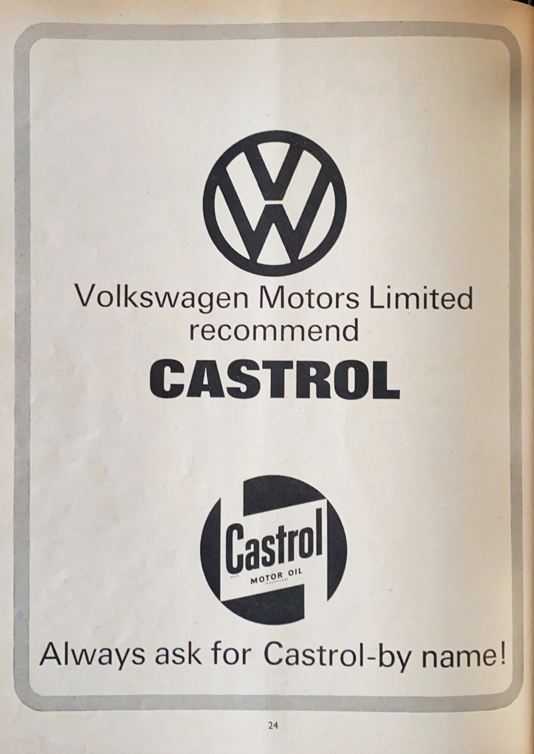 Volkswagen Motors Ltd Recommend Castrol