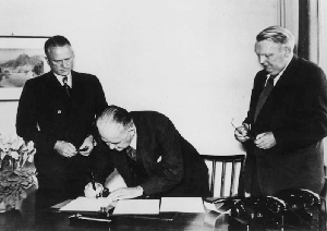 Colonel Charles Radclyffe Signing over the VW factory