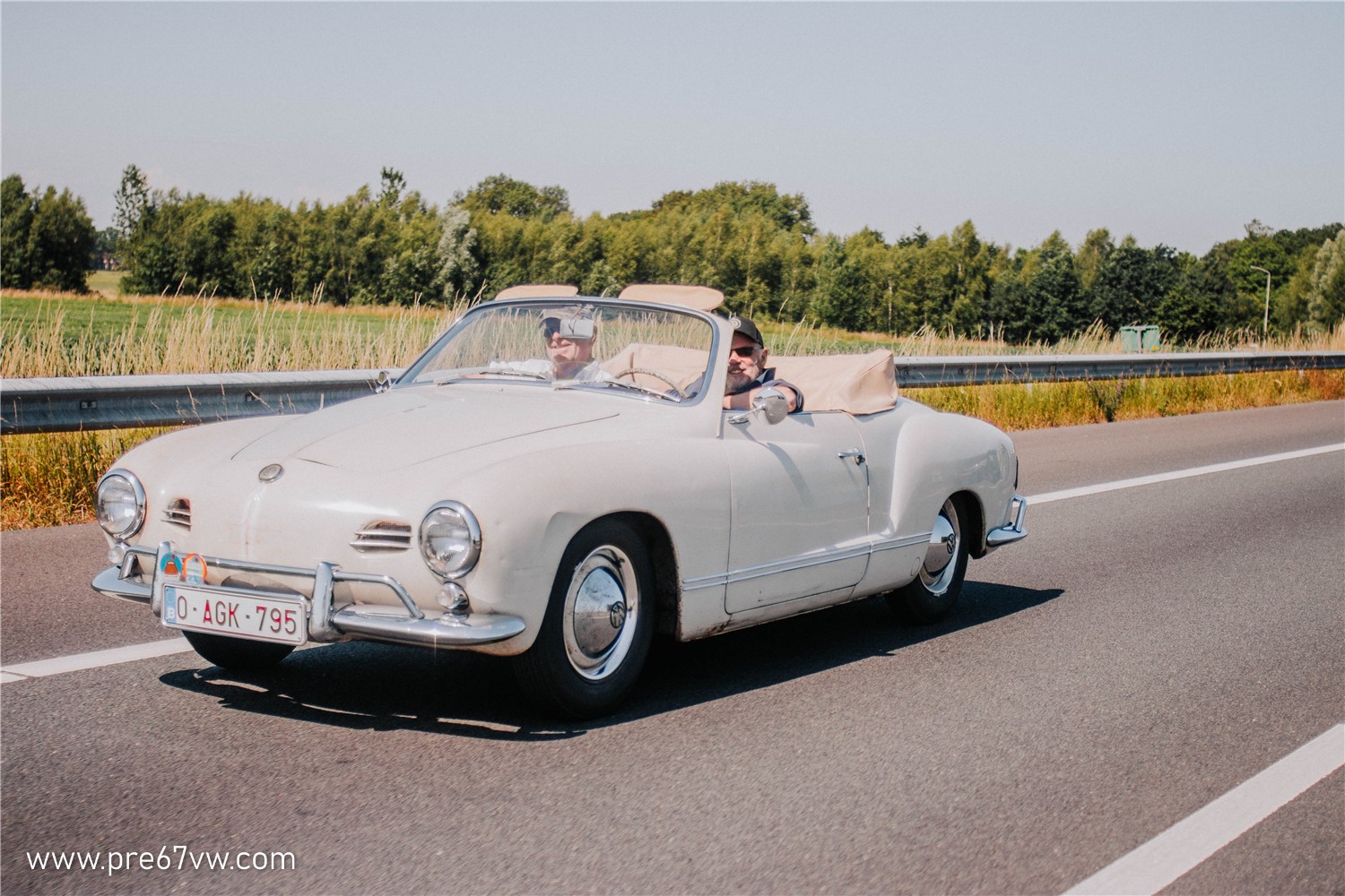 Lowlight Karmann Ghia Convertible driving at BBT Convoy to Hessisch Oldendorf 2022