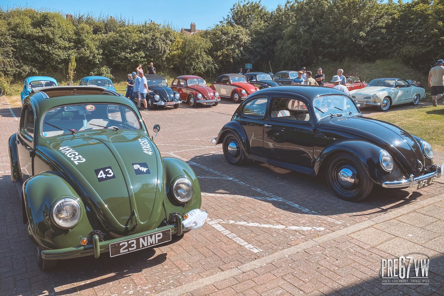 Lining up for registration at Lavenham Vintage VW Meeting 2023