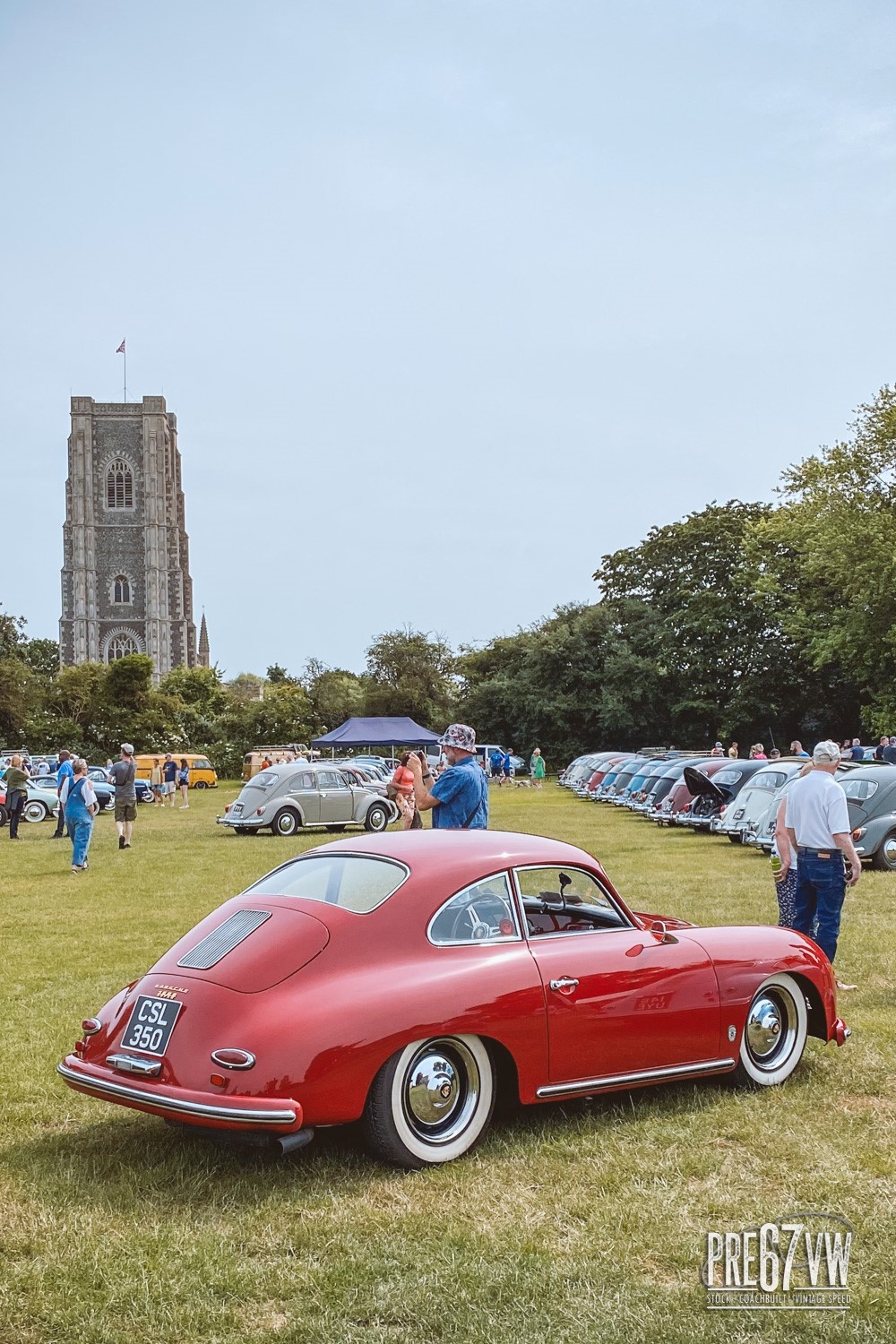 Porsche 356 in the main field at Lavenham Vintage VW Meeting 2023