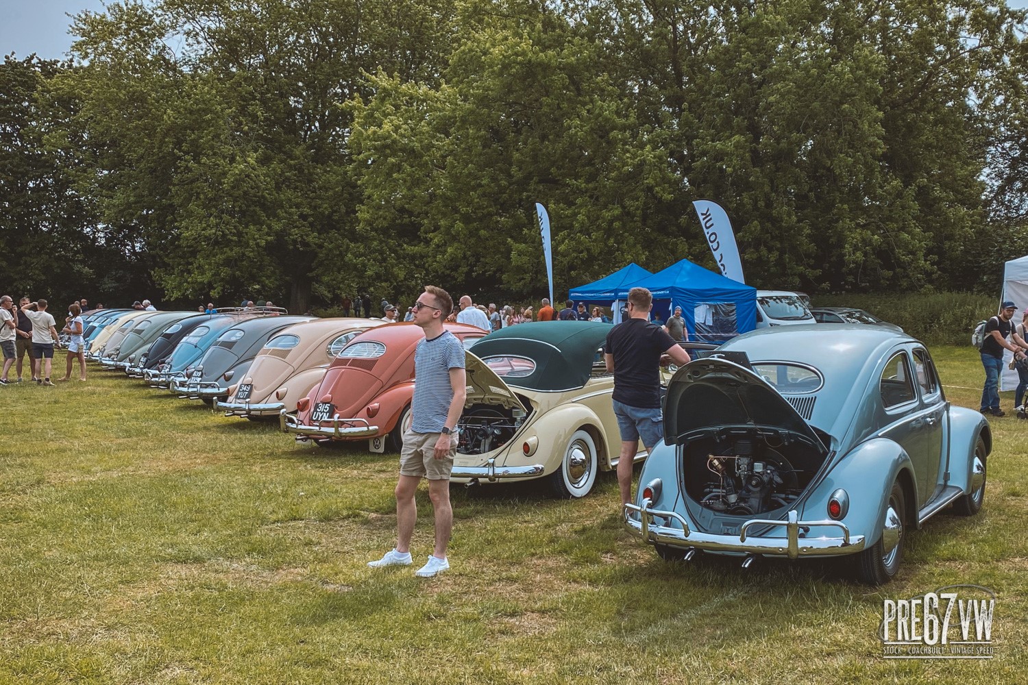 Oval Beetles on the main field at Lavenham Vintage VW Meeting 2023