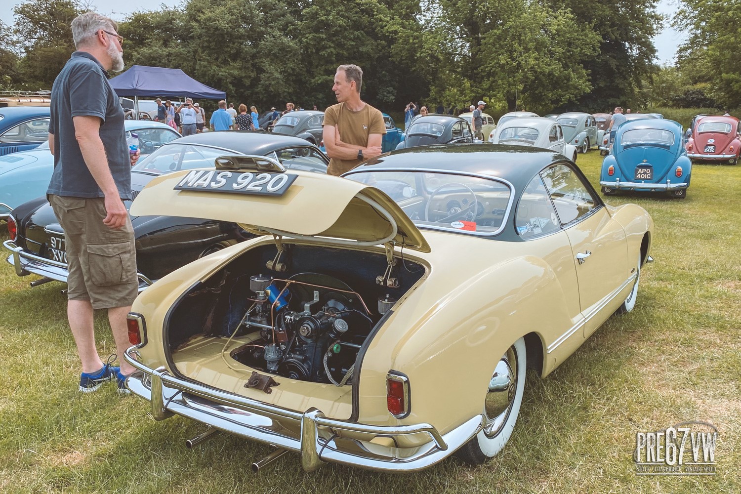 Low-light Karmann Ghia at Lavenham Vintage VW Meeting 2023