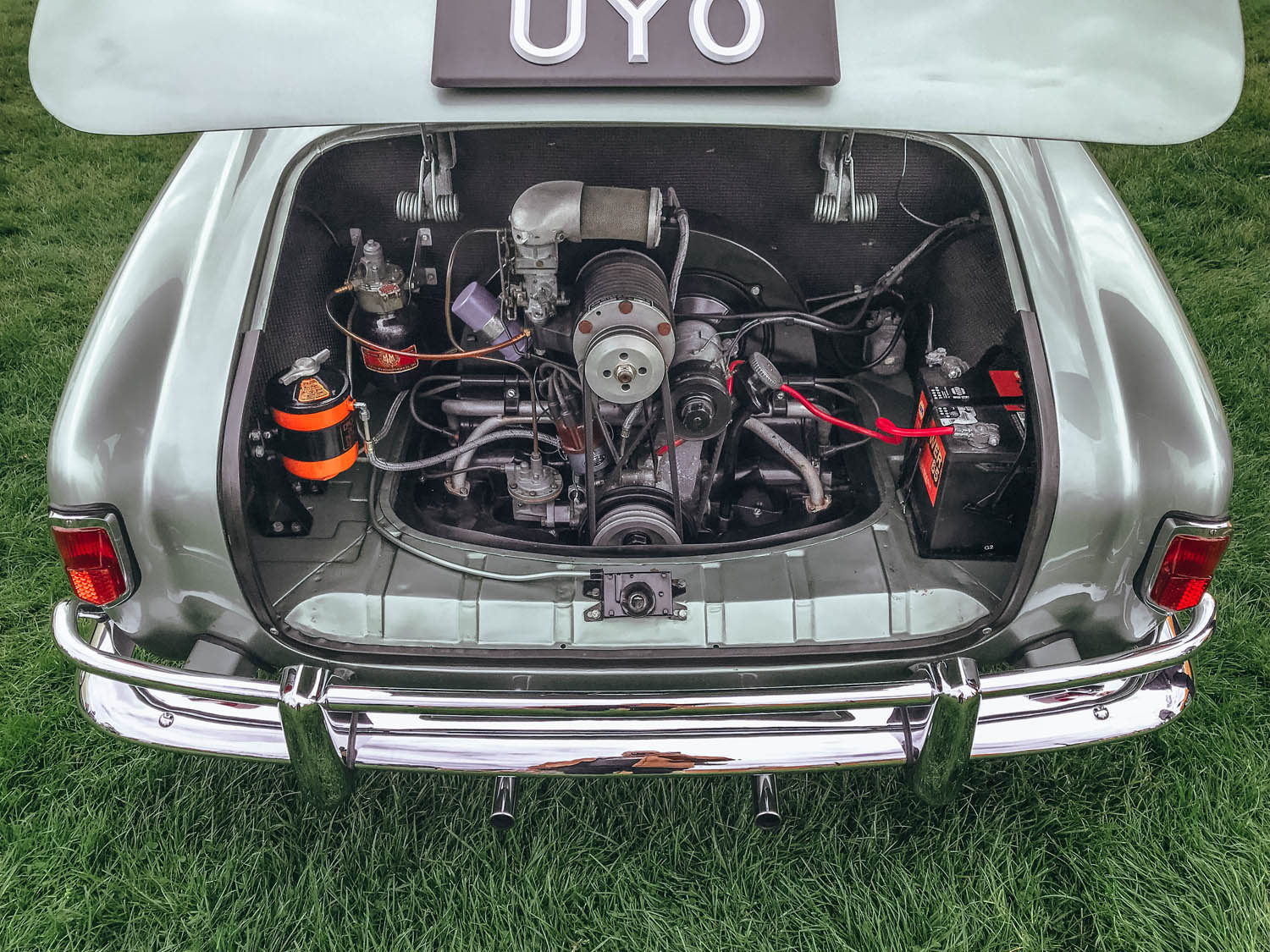 Lowlight Karmann Ghia Engine at Stanford Hall 2019