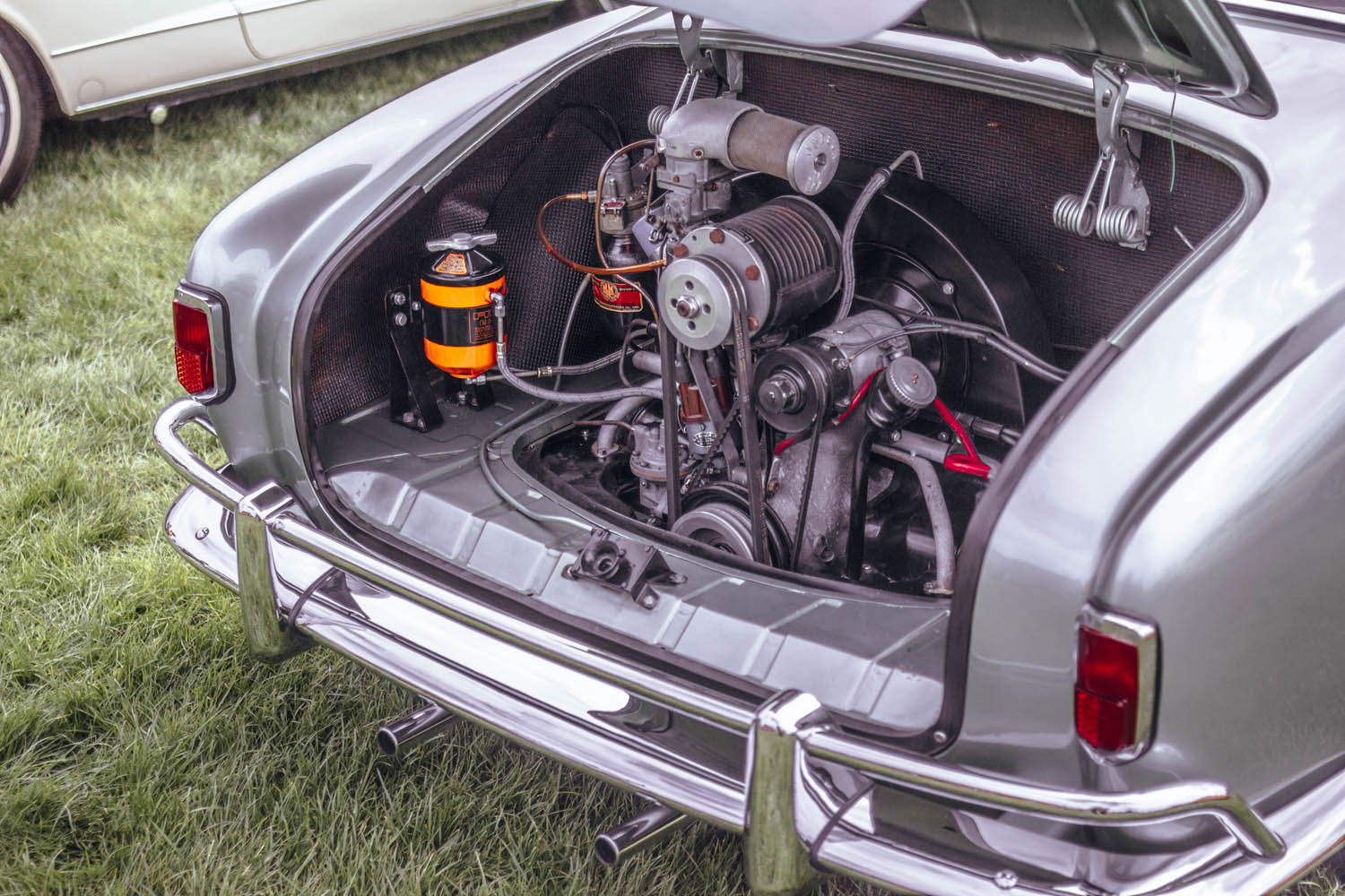Lowlight Karmann Ghia Engine at Stanford Hall 2019